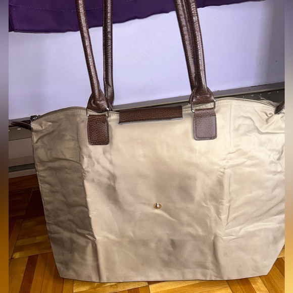 FOLDABLE overnight tote shoulder tan Bag - Picture 4 of 8